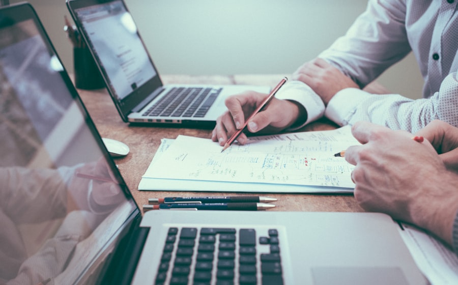 Founders reviewing growth figures together
